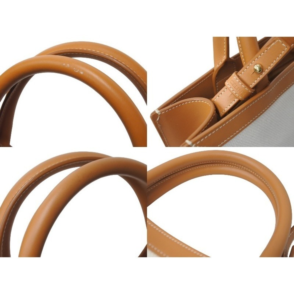 CELINE Vertical Cabas Tote Bag Natural Tan Brown - Picture 6 of 10
